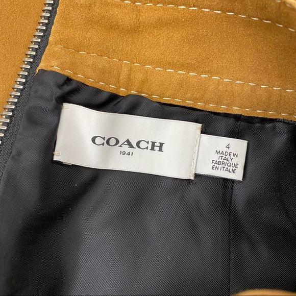 Coach Runway Tan Lamb Suede Studded Skirt NWOT Size 4 - Picture 6 of 8